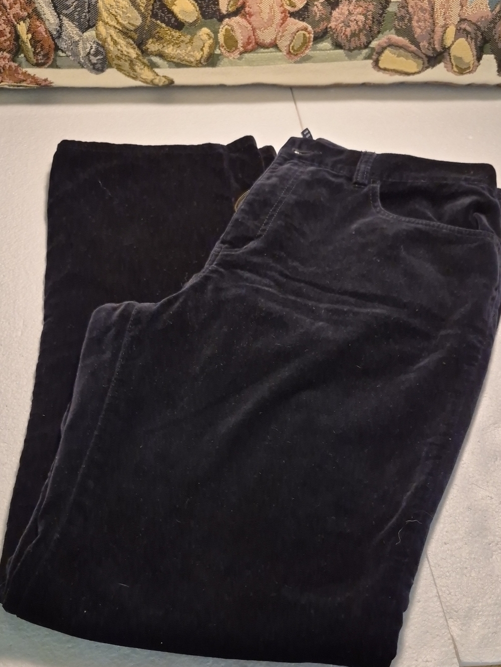 American Living Black Cotton Corduroy Velvet-Texture Pants Size 12 Straight Leg